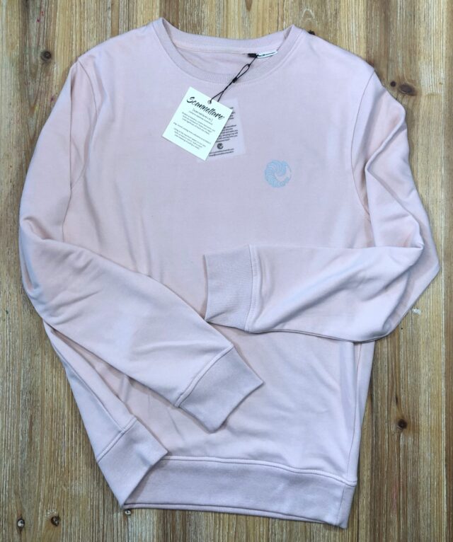 Felpa girocollo color rosa cipria