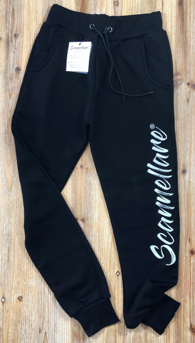 Pantalone felpato scannellare colore nero