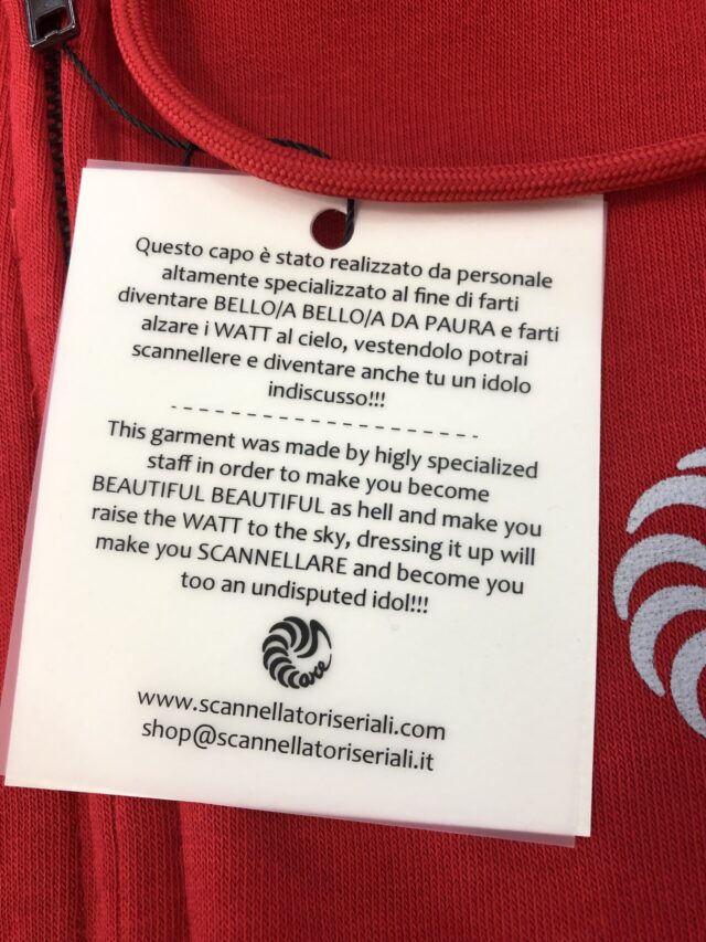 Felpa zip e cappuccio color rosso scannellare - immagine 3