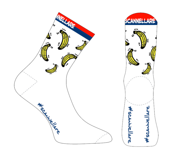 Calze ciclismo scannellare Team Banane