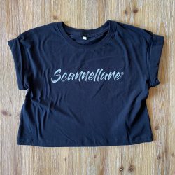 T-Shirt Scannellare nera corta donna